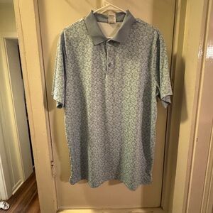 All in Motion Light Blue Patterned Polo Shirt